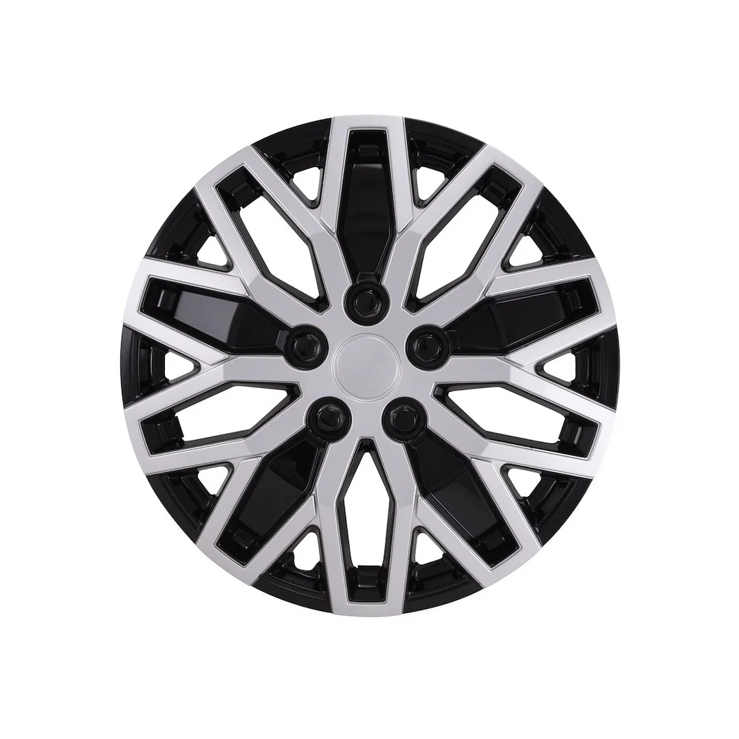 105116SB – COAST2COAST Wheel Cover, 16 Inch 10 U Spoke Painted Black/ Silver ABS Plastic Set Of 4 Universal Fit Over ...
